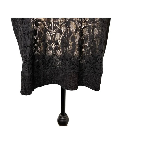 August Silk, 1X short sleeve Gothic lace embroidered open Y2K cardigan sweater - Picture 6 of 9